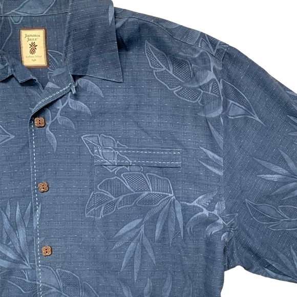 Jamaica Jaxx 100% Silk Tropical Hawaiian Casual SS Button Up Shirt Mens XL #122B - Picture 3 of 9